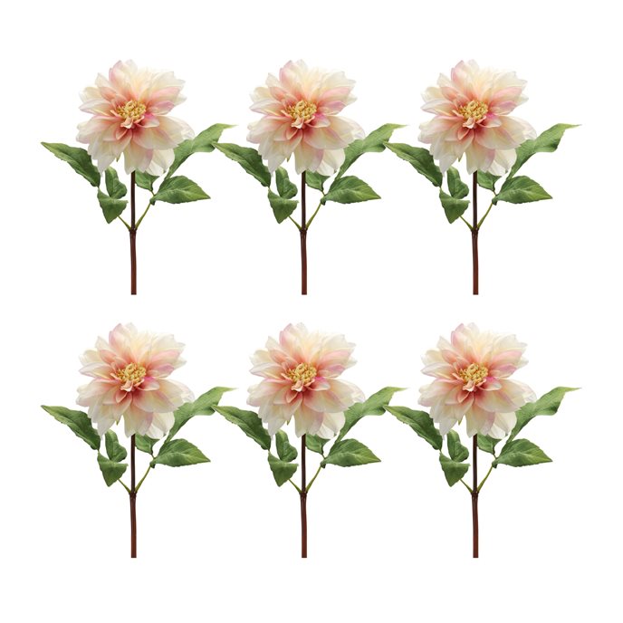 Coral Pink Dahlia Flower Stem (Set of 6) Thumbnail