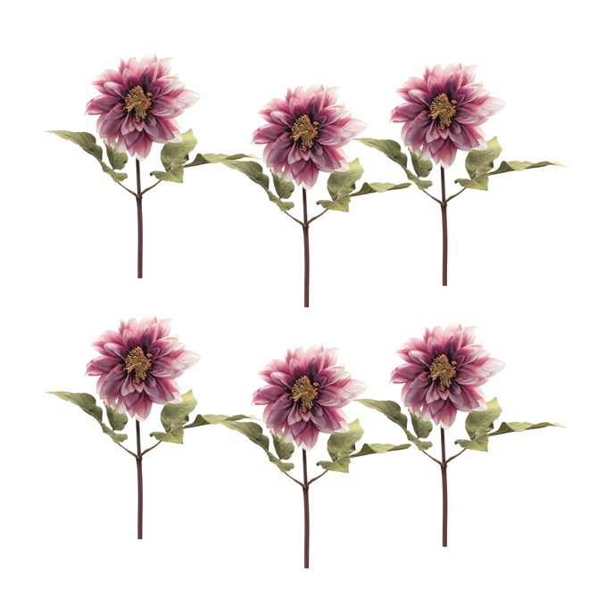 Purple Dahlia Flower Stem (Set of 6) Thumbnail