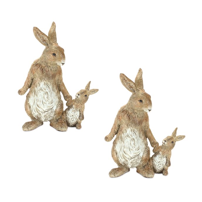 Stone Mother Rabbit and Baby Bunny Figurine (Set of 2) Thumbnail