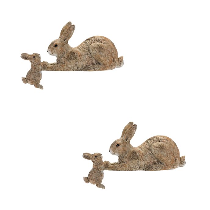 Stone Mother Rabbit and Baby Bunny Self Sitter (Set of 2) Thumbnail