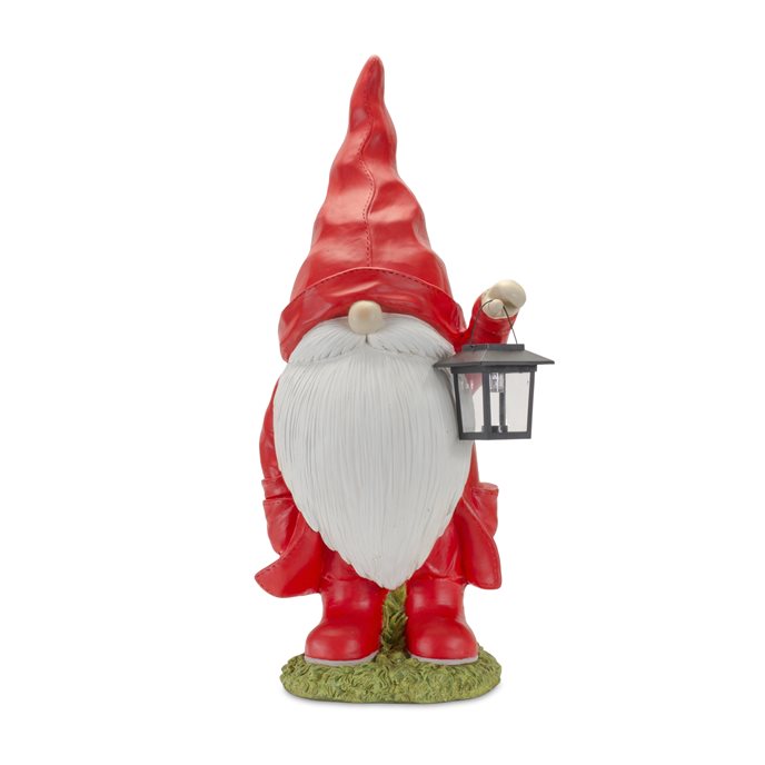 Raincoat Garden Gnome Statue with Lantern Accent 24.75"H Thumbnail