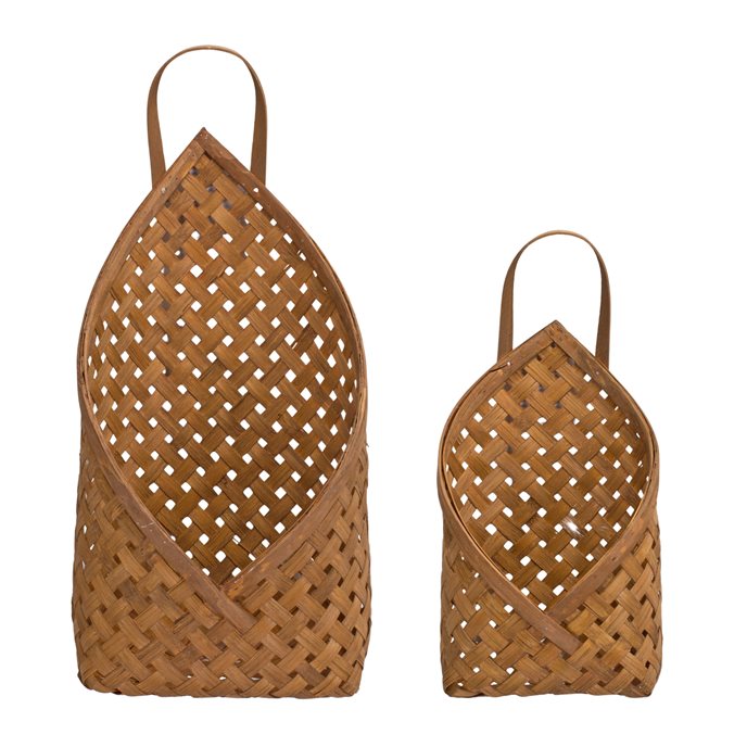 Woven Bamboo Basket Wall Pocket (Set of 2) Thumbnail