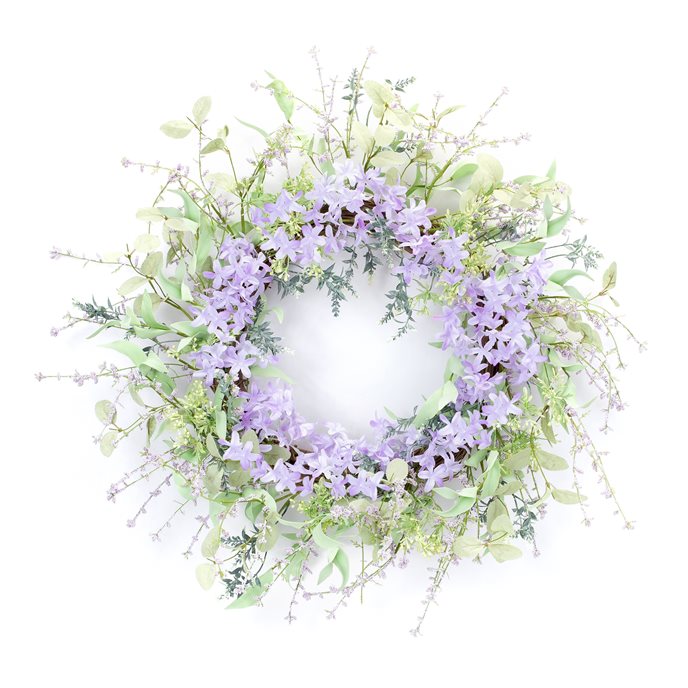 Mixed Floral and Lavender Wreath 24.5"D Thumbnail