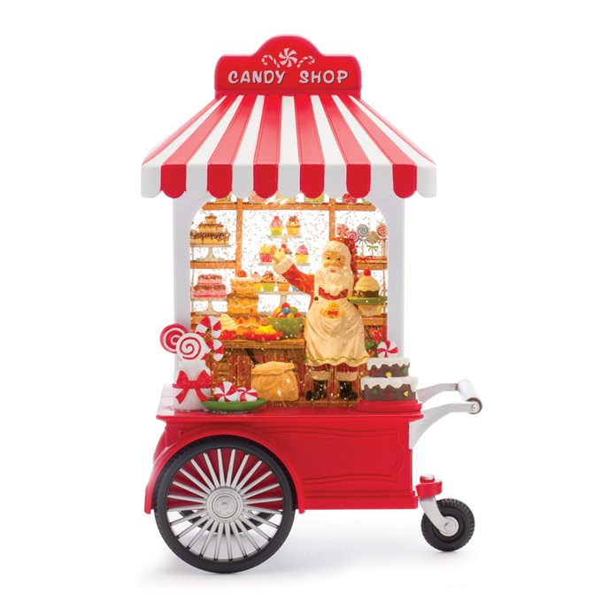 LED Snow Globe Santa's Candy Stand 10.75"H Thumbnail