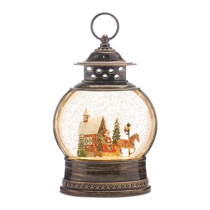 LED Snow Globe with Santa's Sleigh 11.5"H Thumbnail