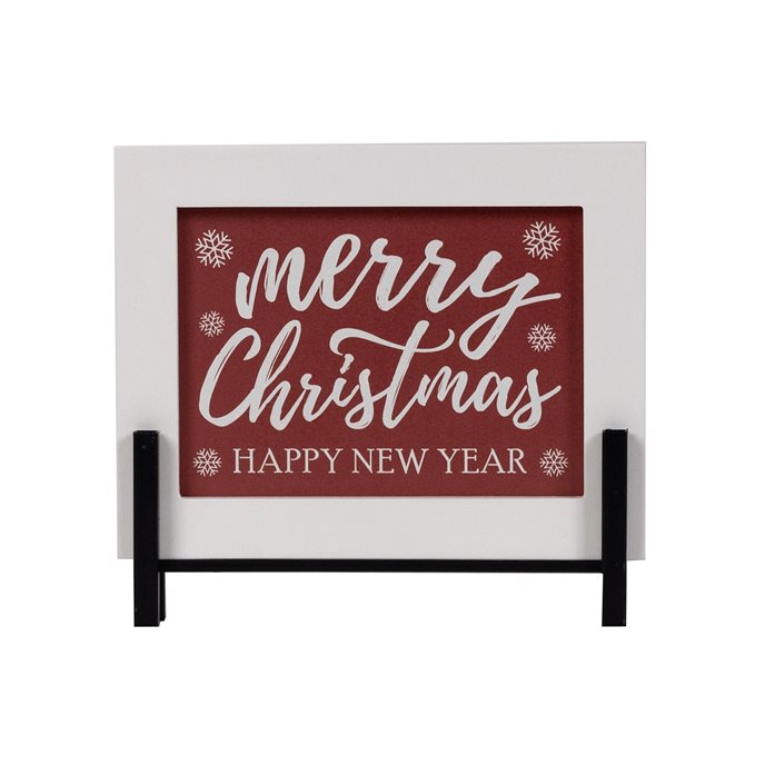 Merry Christmas/Happy New Year Sign 8.5"L Thumbnail