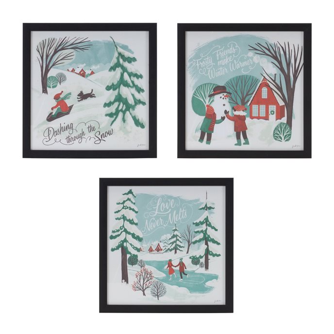 Framed Winter Scene Wall Art (Set of 3) Thumbnail