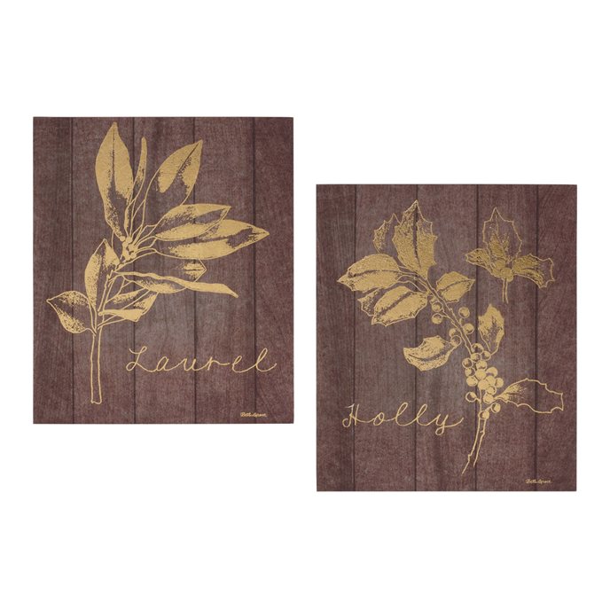 Laurel and Holly Plaque (Set of 2) Thumbnail