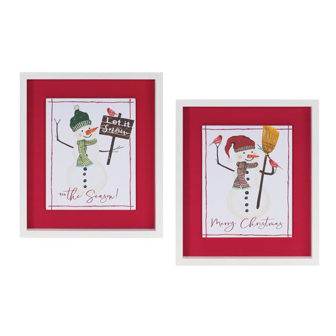 Framed Snowman Sentiment Wall Art (Set of 2) Thumbnail