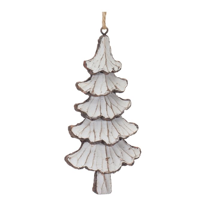 Carved Pine Tree Ornament (Set of 12) Thumbnail