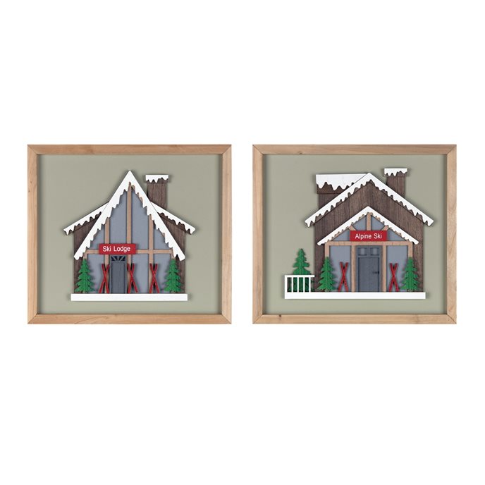 Framed Ski Lodge Wall Art (Set of 4) Thumbnail