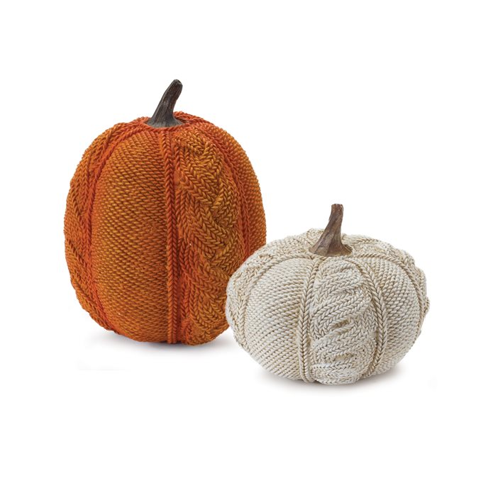 Woven Sweater Design Pumpkin (Set of 2) Thumbnail