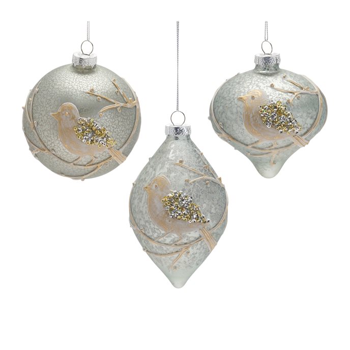 Beaded Glass Bird Ornament (Set of 6) Thumbnail