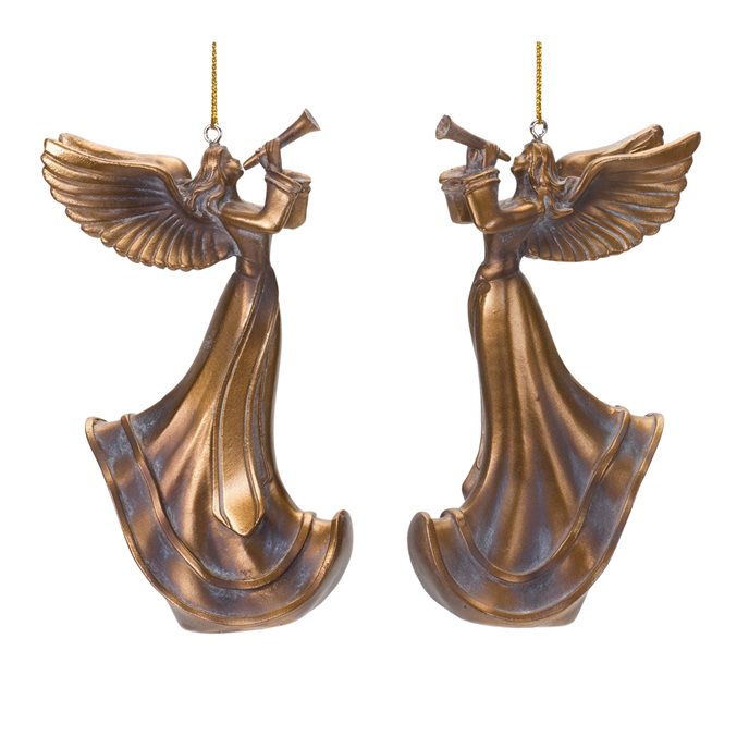 Bronze Trumpet Angel Ornament (Set of 6) Thumbnail