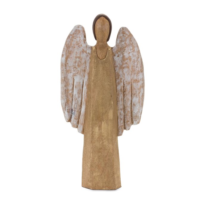 Carved Wood Angel Statue 18"H Thumbnail