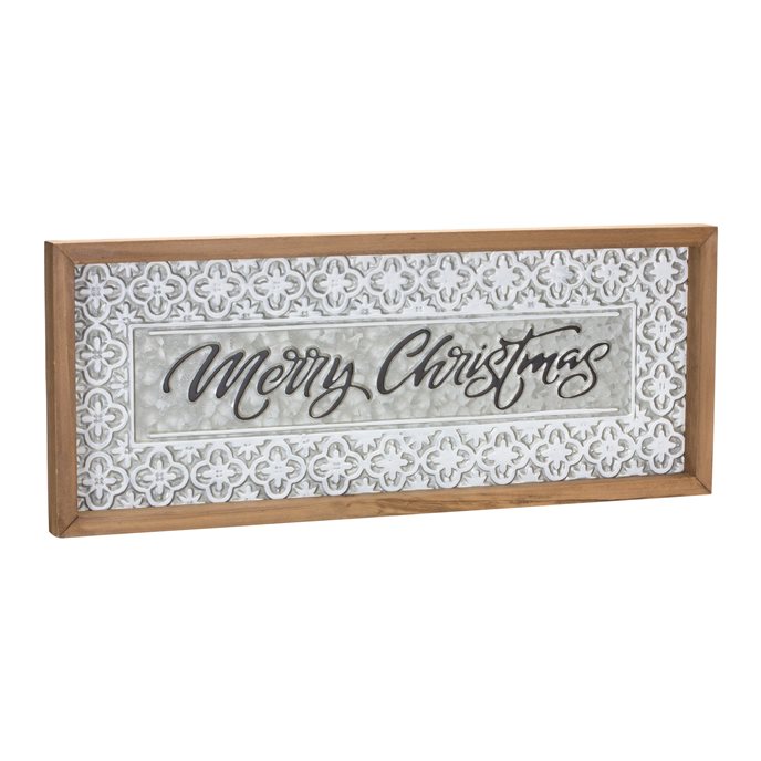 Ornate Metal Merry Christmas Sign 19.75"L Thumbnail