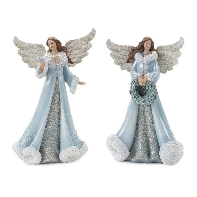 Elegant Winter Angel Figurine (Set of 2) Thumbnail