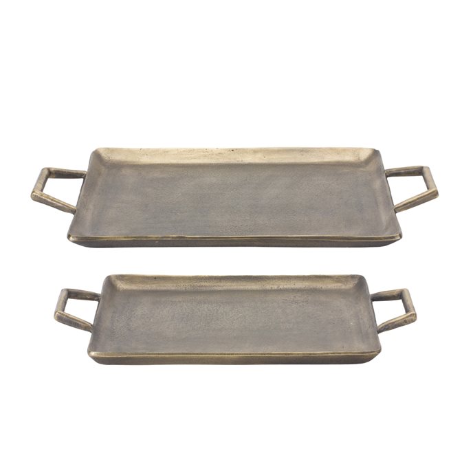 Bronze Metal Tray (Set of 2) Thumbnail