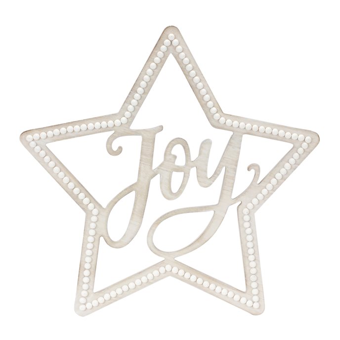 Beaded Wood Star with Joy Sentiment (Set of 2) Thumbnail