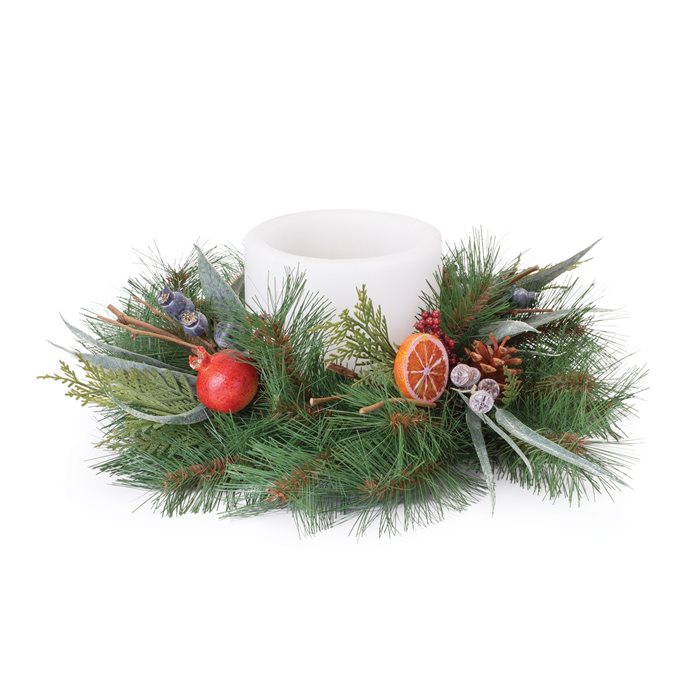 Mixed Pine Fruit Candle Ring 18"D Thumbnail