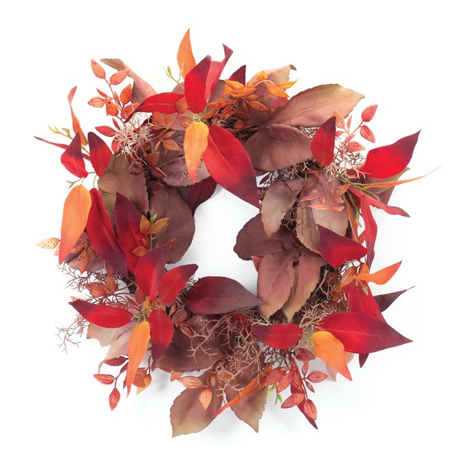 Mixed Fall Foliage Wreath 19"D Thumbnail