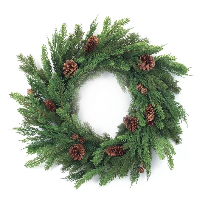 Mixed Pine Cone Wreath 27"D Thumbnail