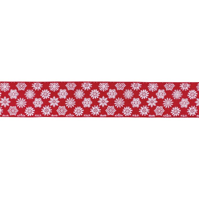 Red Snowflake Ribbon (Set of 2) 2.5" x 10 Yds. Thumbnail