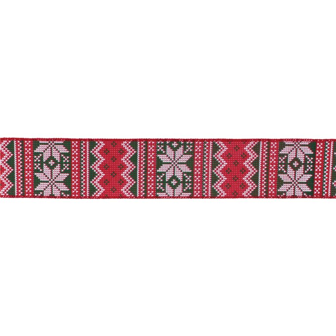 Nordic Snowflake Pattern Ribbon (Set of 2) 2.5" x 10 Yds. Thumbnail