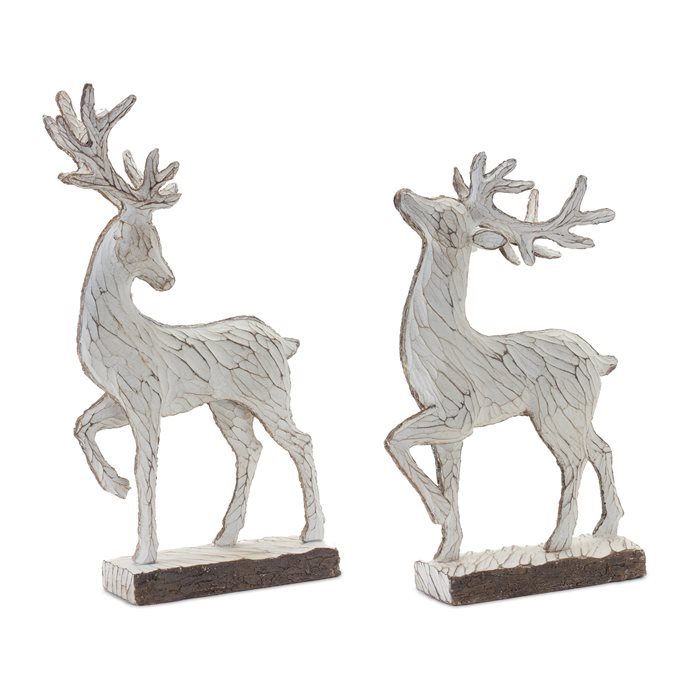 Carved Deer Decor (Set of 2) Thumbnail