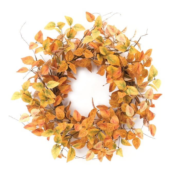 Mixed Fall Foliage Wreath 21.5"D Thumbnail