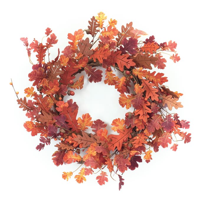 Fall Oak Leaf Wreath 21"D Thumbnail