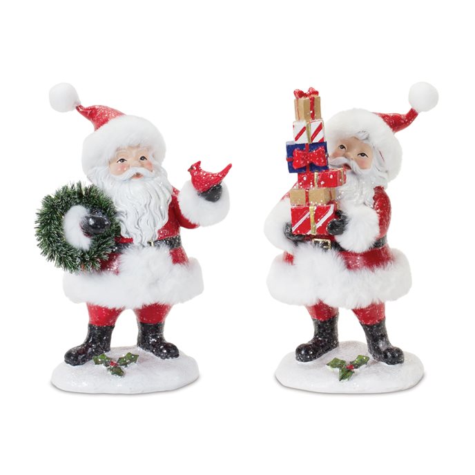 Fluffy Santa Figurine (Set of 2) Thumbnail