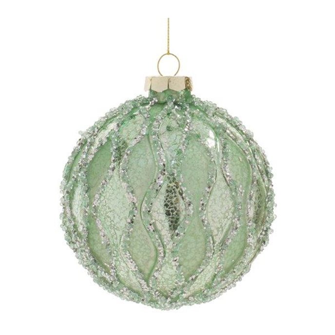 Beaded Mercury Glass Ball Ornament  (Set of 6) Thumbnail