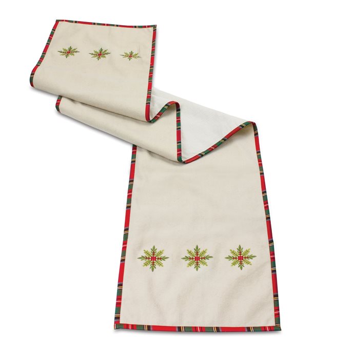 Embroidered Snowflake Table Runner 72"L Thumbnail