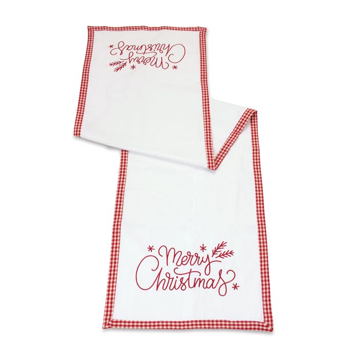 Merry Christmas Embroidered Table Runner 59"L Thumbnail