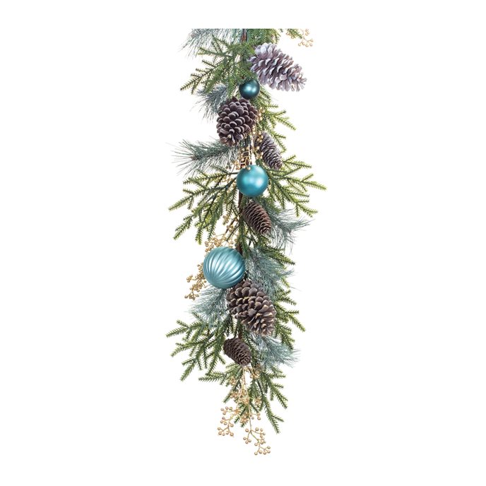 Decorated Holiday Pine Garland 6'L Thumbnail