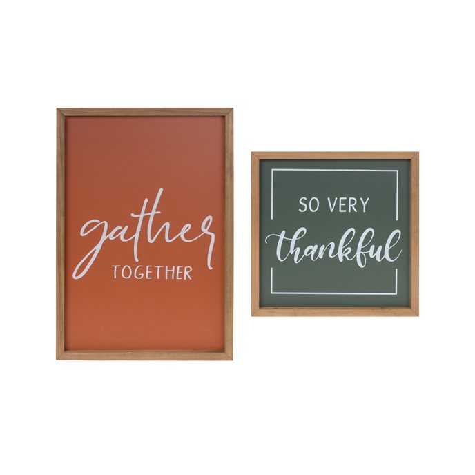 Gather and Thankful Sentiment Sign (Set of 2) Thumbnail