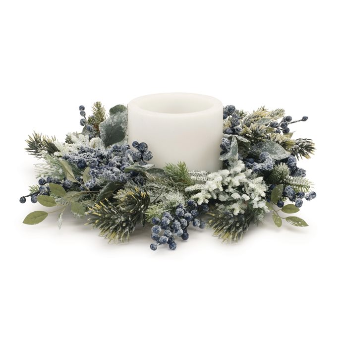 Frosted Blueberry Pine Candle Ring 18"D Thumbnail