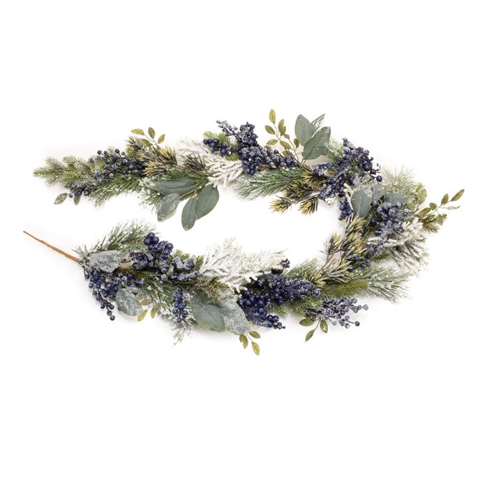 Frosted Blueberry Pine Garland 5.5'L Thumbnail