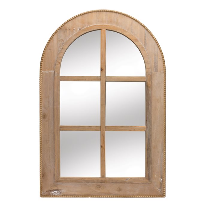 Beaded Wood Arch Mirror 35.5"H Thumbnail