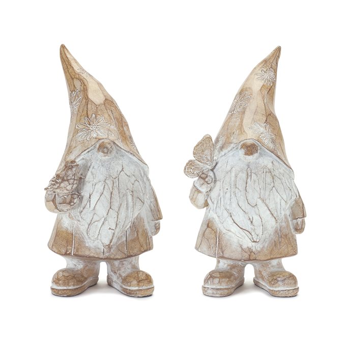 Carved Spring Gnome Figurine (Set of 2) Thumbnail