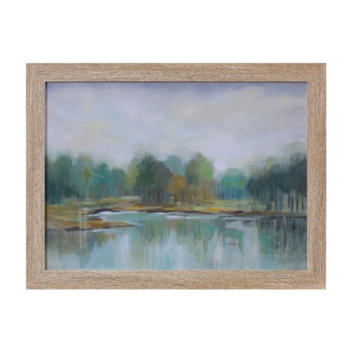 Framed Lake Landscape Print 15.75"L Thumbnail