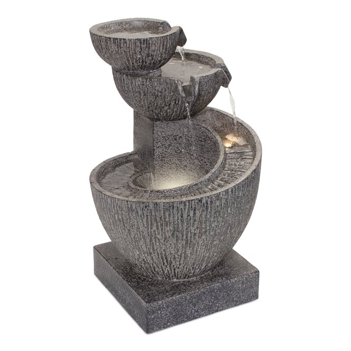 Stone Cascading Bowl Fountain 26"H Thumbnail