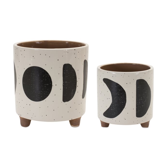 Footed Moon Phase Planter (Set of 2) Thumbnail