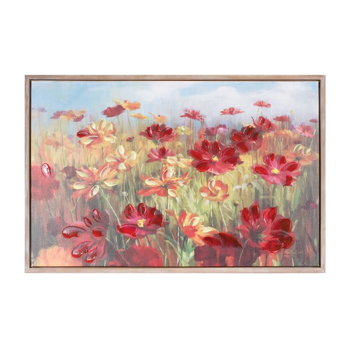 Framed Floral Canvas Art 35.5"L Thumbnail