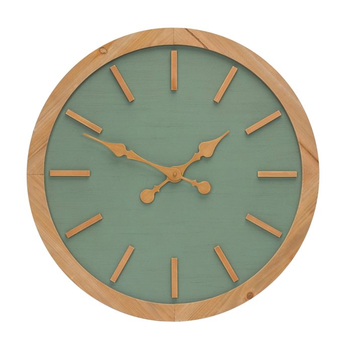 Sage Green Wood Wall Clock 24"D Thumbnail