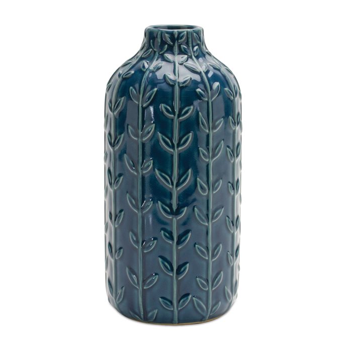 Ceramic Leaf Pattern Vase (Set of 2) Thumbnail