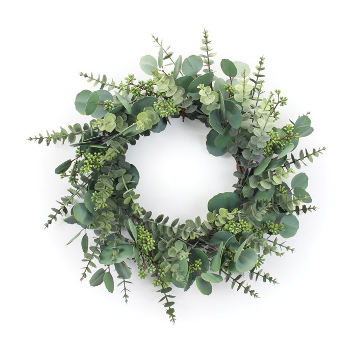 Mixed Eucalyptus Leaf Wreath 24"D Thumbnail