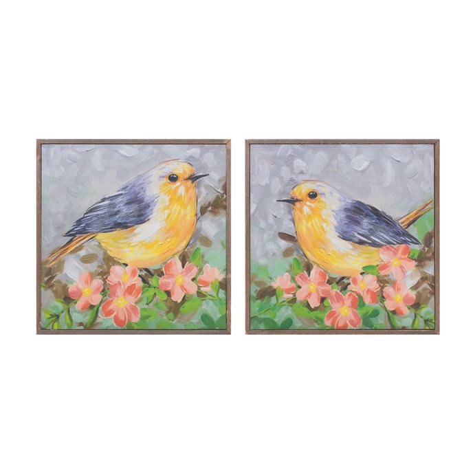 Framed Bird Canvas Block (Set of 4) Thumbnail