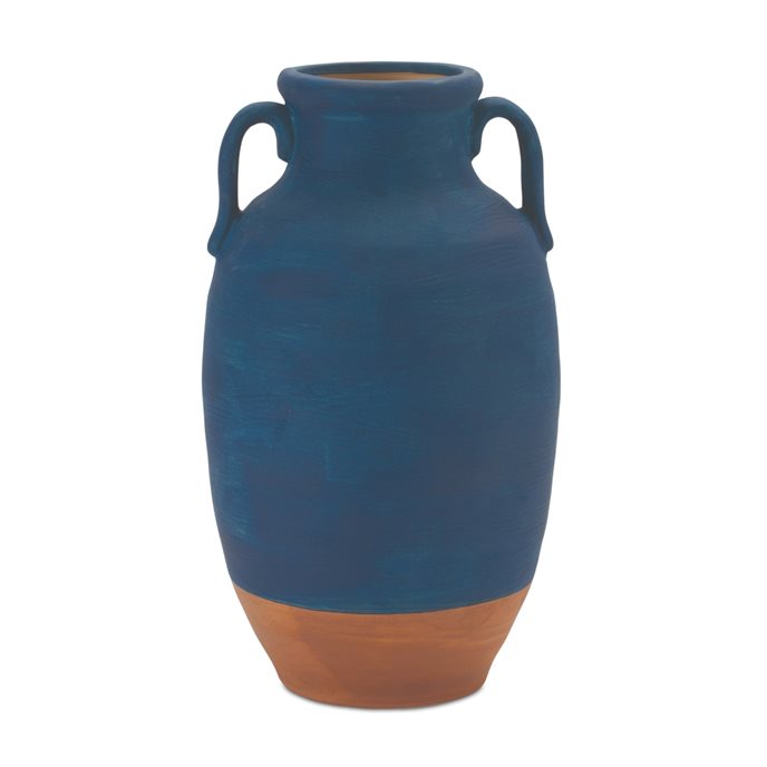 Ceramic Urn Vase with Terra Cotta Accent 10.5"H Thumbnail